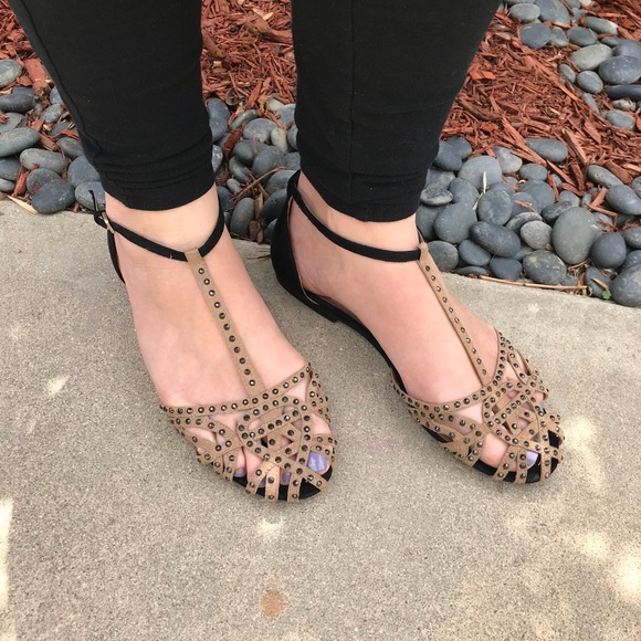 Mix No. 6 Shoes - Stunning T-Strap Rhinestone Flats